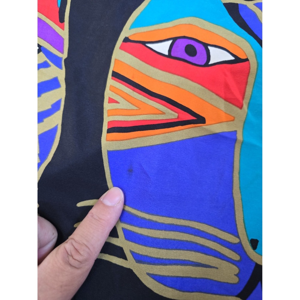 Laurel Burch Whimsical Kitty Cats Faces Feline Scarf Square 34" - Picture 3 of 9